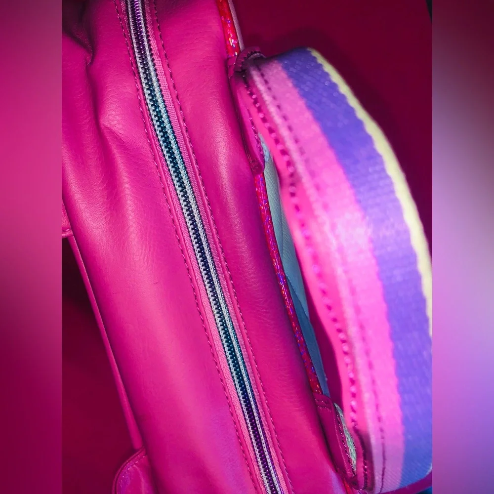 Rainbow Pink Heart Lunch Cooler Lunch Bag Kids School Pets Food Pic Nic Travel